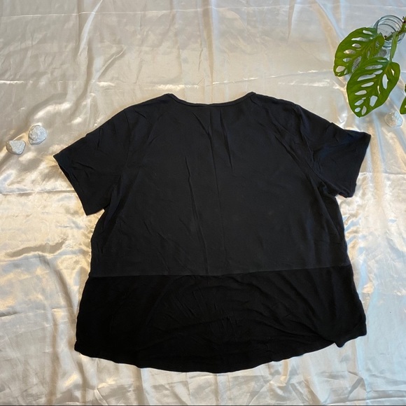 ASOS Black T-Shirt Top Ribbed Lose Fitted Size Large - Picture 5 of 5